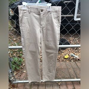 Boys IZOD Flat Front Comfort Waistband Pants in Husky Color: Khaki Size: 10